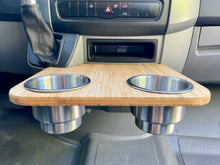 Load image into Gallery viewer, Mercedes-Benz Sprinter Cup Holder Accessories NCV3 06-18 Snack Tray Phone Table Stainless Camper Van Bamboo Amber
